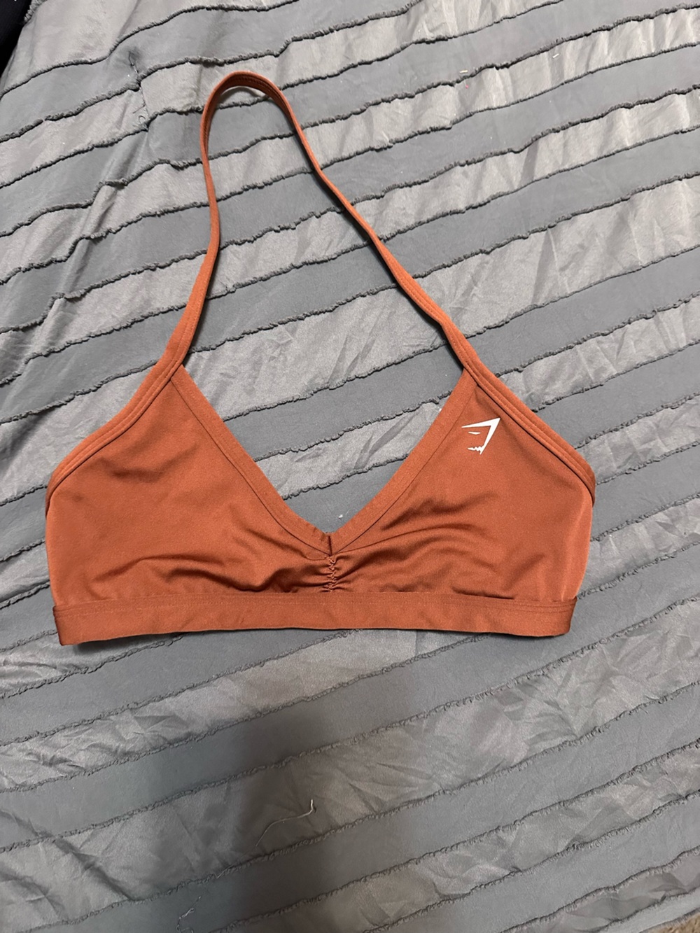 Rust Brown halter Bra Top with White Logo